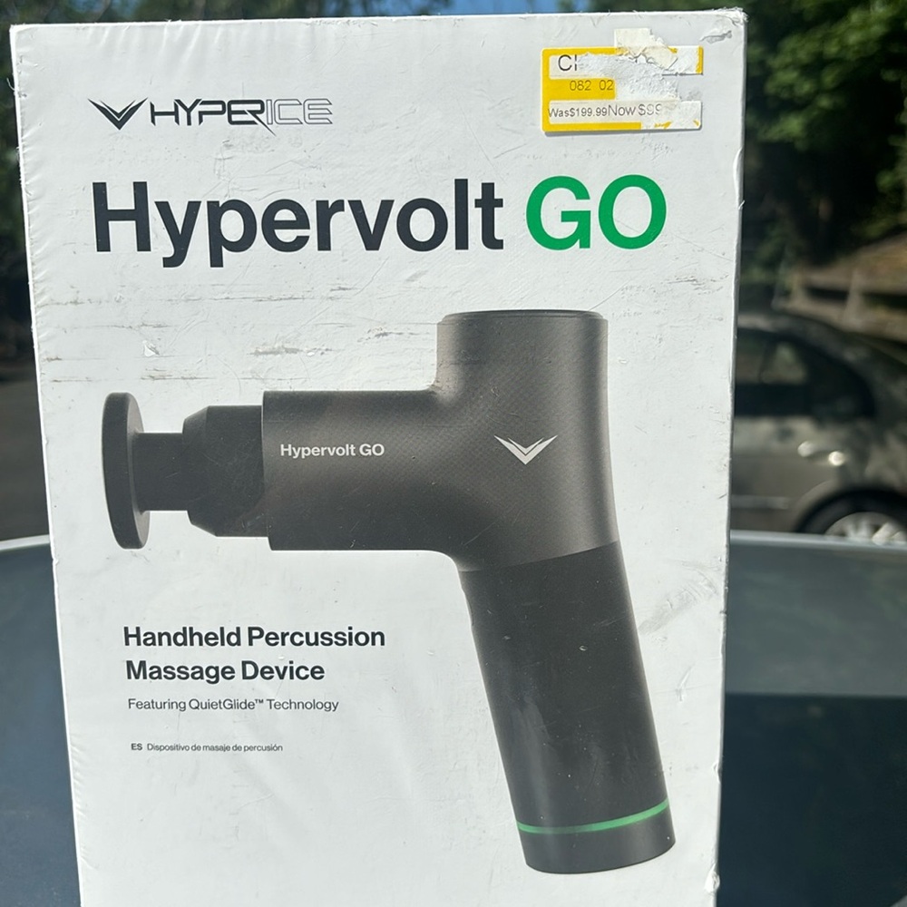 Hypervolt go handheld percussion massage device by hyper go